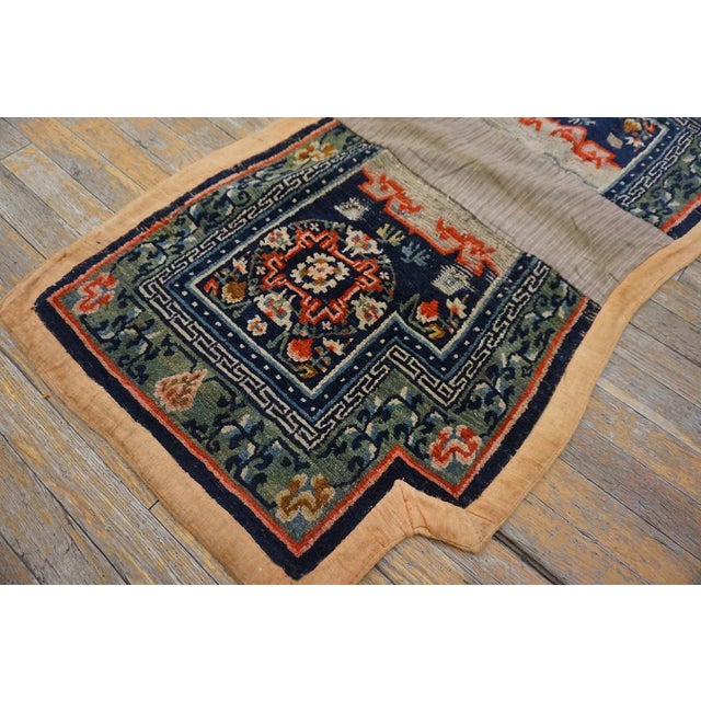 1930s Blue Navy Geometric Antique Horse Cover Rug 2'2"x4'4" Handknotted Wool Carpet For Sale In New York - Image 6 of 10