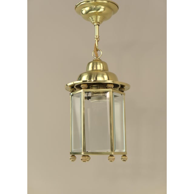 Gold Art Deco Lantern with Cut Lead Crystal, France, 1925 For Sale - Image 8 of 10