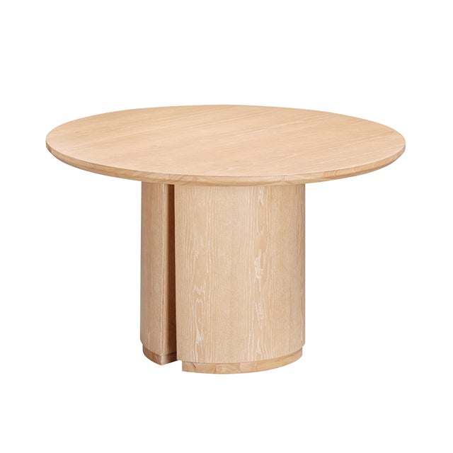 Boho Chic Marlow Natural Wood Round Dining Table For Sale - Image 3 of 7