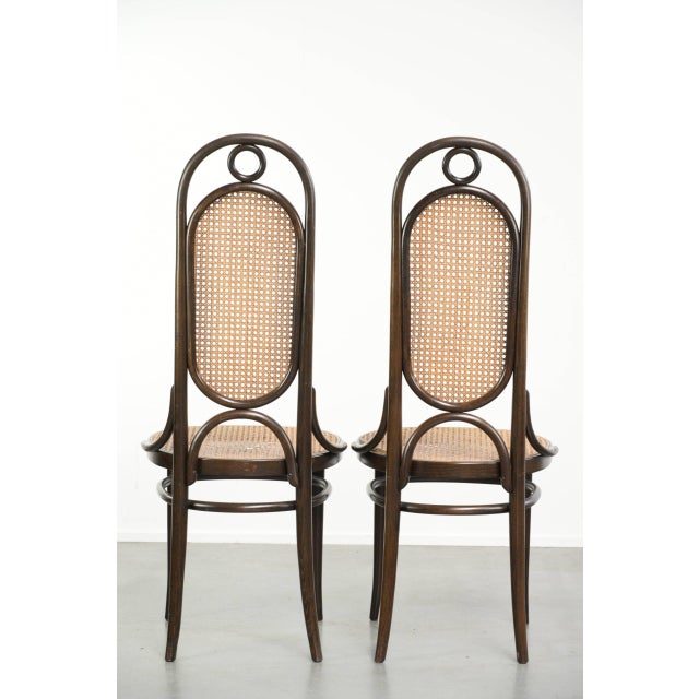 Vintage Long John Webbing Dining Chairs from Thonet, Set of 4 For Sale - Image 4 of 14