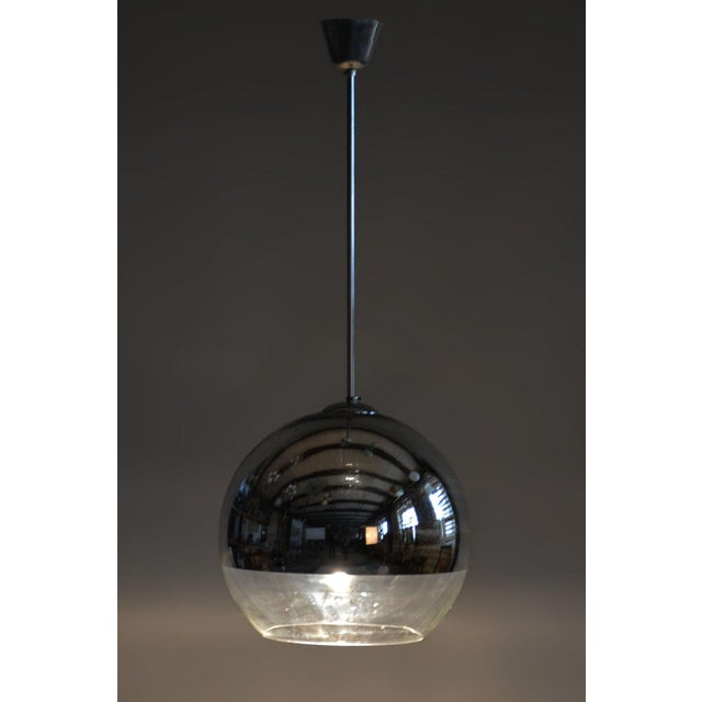 Silver Mid-Century Chandelier in Chromed Steel and Opaline Glass, Germany, 1970s For Sale - Image 8 of 11
