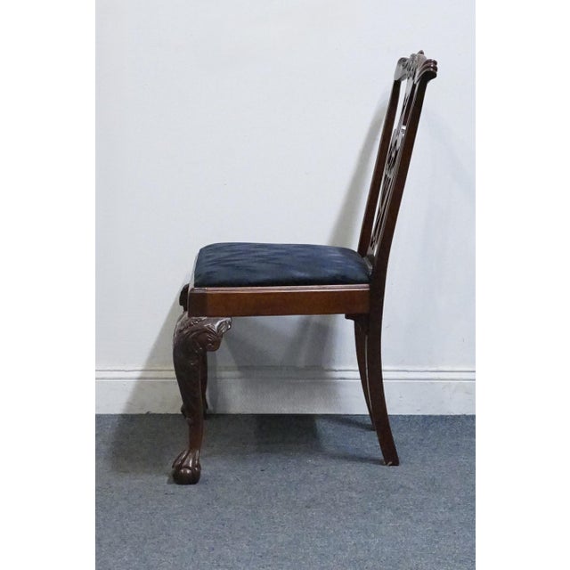 Late 20th Century High End Vintage Solid Mahogany Traditional Chippendale Style Dining Side Chair 102488 For Sale - Image 5 of 10