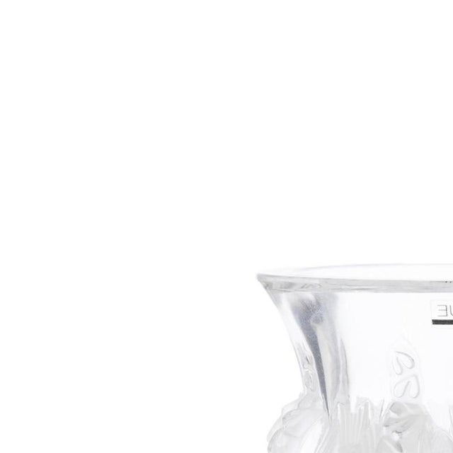 Glass and Crystal - "Elizabeth" Dapierre Vase - Lalique. Molded and embossed crystal depicting birds, signed "Lalique,...