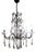 Metal and Murano Glass Six-Light Drop Chandelier, 1950s For Sale