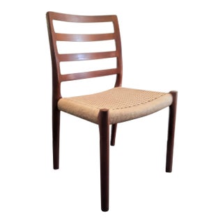 Vintage Nils Otto Møller Model 85 Dining Chair in Teak With Rope Seat For Sale