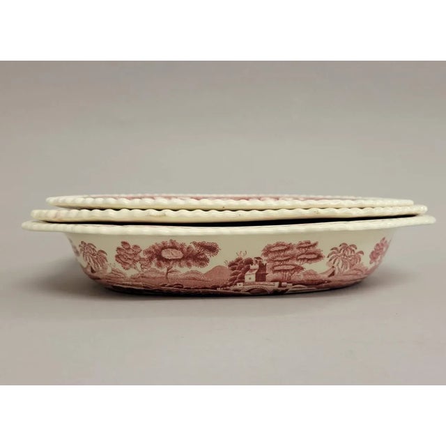 Copeland Copeland Spode's Tower Red Transferware Nesting Serving Dishes Bowls - Set of 3 For Sale - Image 4 of 10
