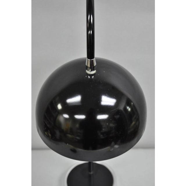 Vintage Mid Century Modern Black Arc Chrome Metal Table Desk Lamp For Sale - Image 4 of 9