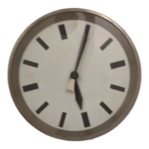 Large Black Industrial Factory Wall Clock From, 1950s