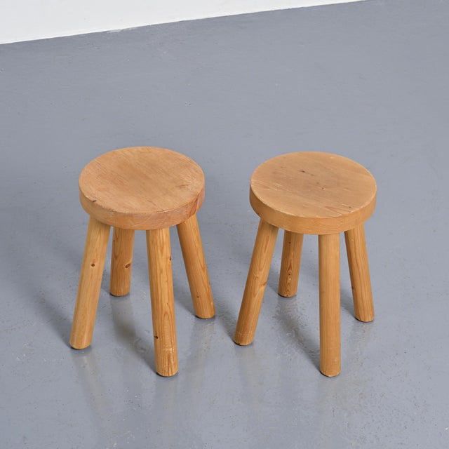 Stools attributed to René Martin for Méribel, 1965, Set of 2 For Sale - Image 4 of 12