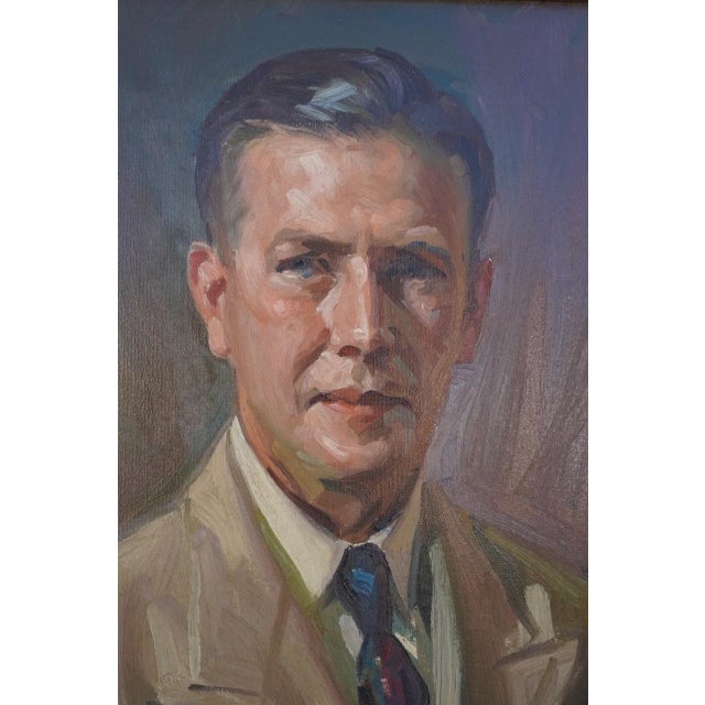 Realism Early 20th Century Self Portrait by Ivan Schneider, Oil on Canvas For Sale - Image 3 of 7