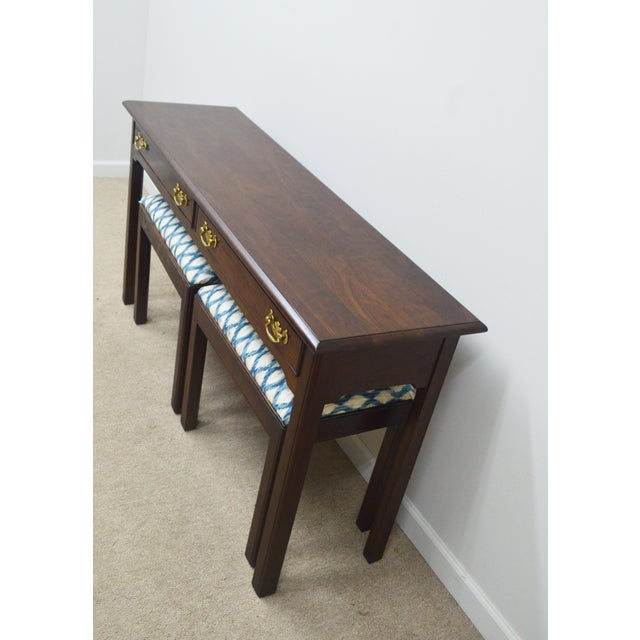 Stickley Anniversary Cherry Console Table With 2 Benches Chairish