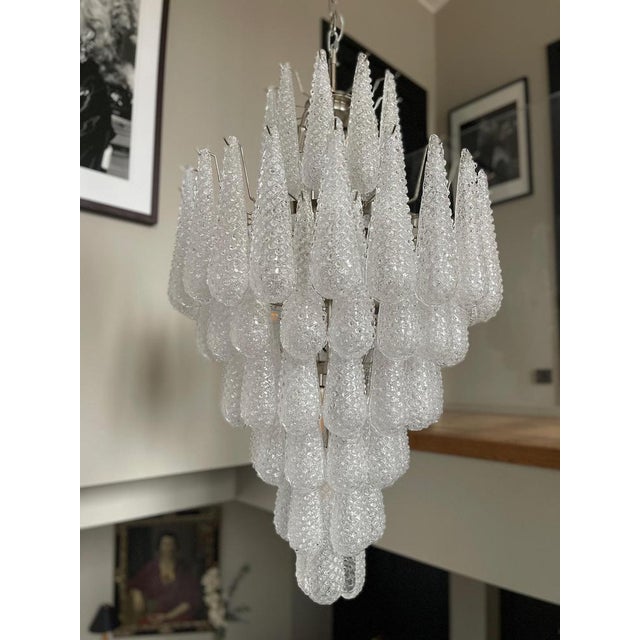 Large Drop Crown Chandelier in Murano For Sale - Image 5 of 10
