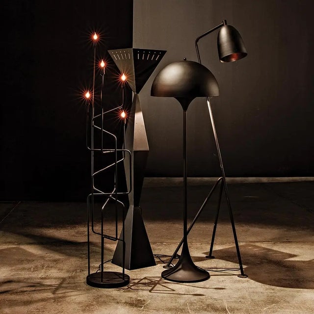 Black NOIR Brixton Floor Lamp, Black Iron For Sale - Image 8 of 8