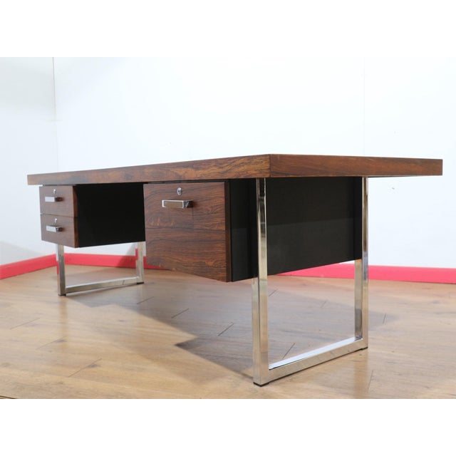 Mid Century Modern Vintage Rosewood Writing Office Desk For Sale In Greensboro - Image 6 of 15
