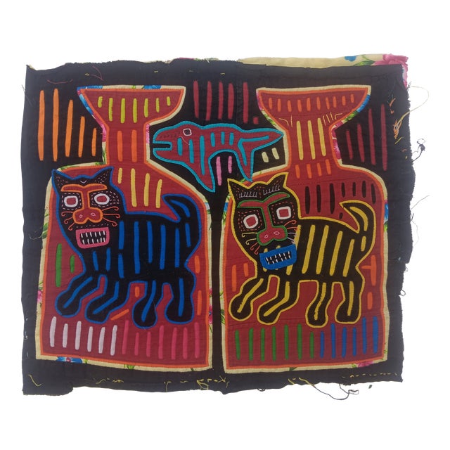 Mola Fabric by Cuna Indians from San Blas Island, Panama, 1970s For Sale