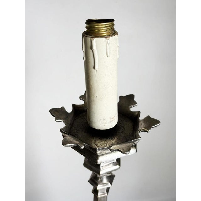 Metal Candelabra Lamp, France, 1970s For Sale - Image 4 of 10