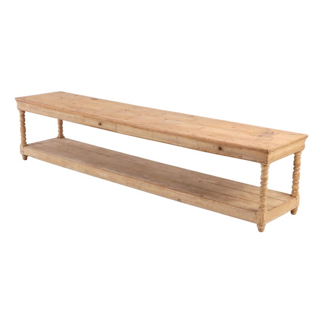 A Large French Pine Drapers Table, 19th C. For Sale