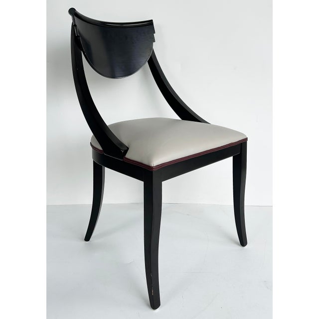 Pietro Costantini Late 20th Century Attributed to Pietro Constantini Italian Regency Klism Os Dining Chairs, Set of 6 For Sale - Image 4 of 9