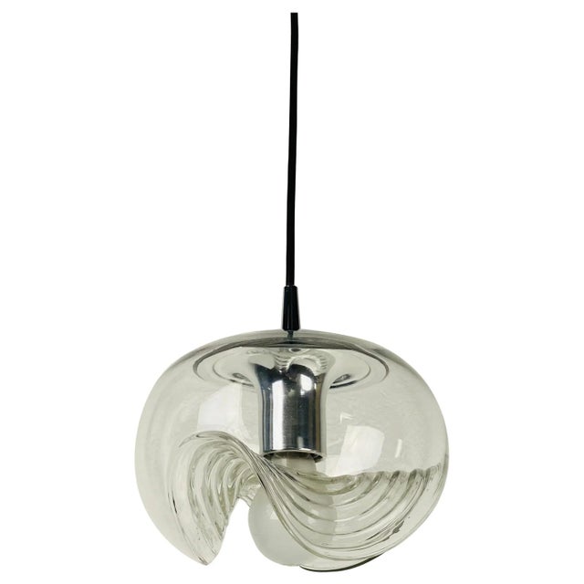 Transparent Glass Pendant Lamp by Koch & Lowy for Peill and Putzler, 1960 For Sale - Image 13 of 13