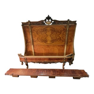 1920s Antique Napoleon 3rd Style Art Deco Period Bed Frame For Sale