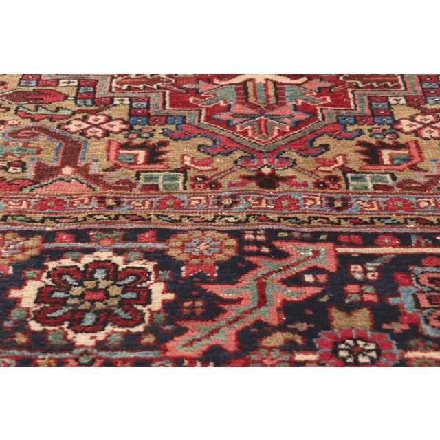 Mid 20th Century Mid 20th Century Vintage Persian Heriz Rug, 09'01 X 11'11 For Sale - Image 5 of 10