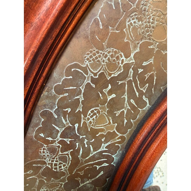Wood Circa 2000 Morgan Hill Tin + Wood Wall Mirror For Sale - Image 7 of 12