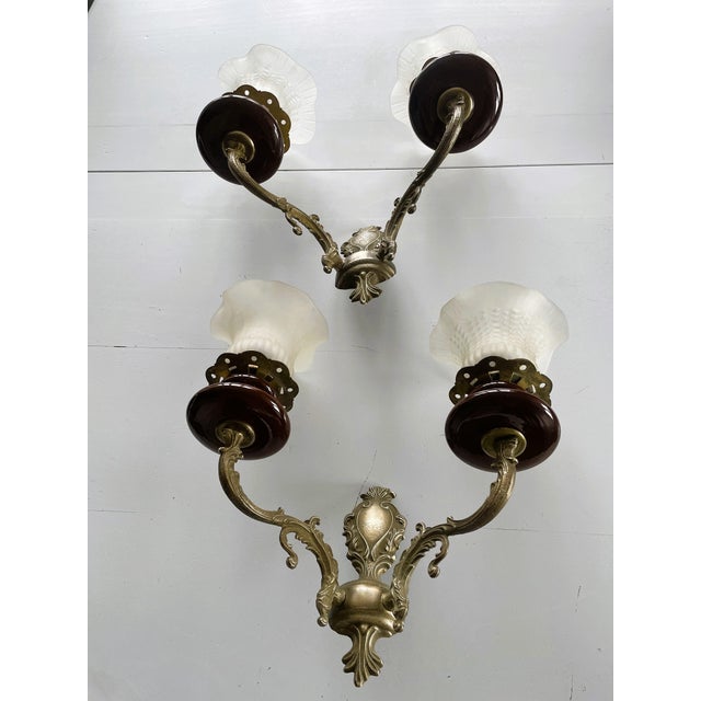 Polam-Meos Warsaw Wall Lamps in Brass and Ceramics, Set of 2 For Sale - Image 15 of 16