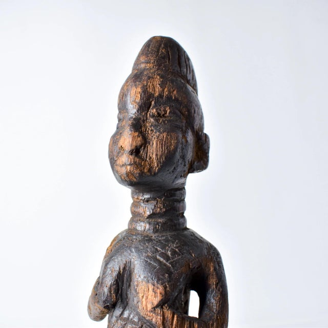 African Early 20th Century Yoruba Ibeji Female Miniature Figure Nigeria For Sale - Image 3 of 14