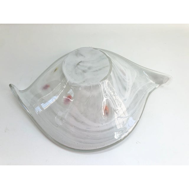 White Vintage Murano Style White Tear Shaped Bowl For Sale - Image 8 of 9