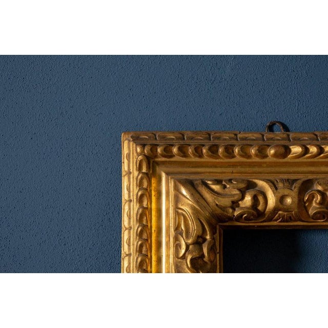 Wood Italian Frame in Carved and Gilded Wood, 18th Century For Sale - Image 7 of 8