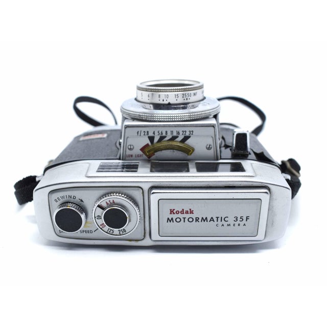 Metal Mid 20th Century Kodak Motormatic 35f Film Camera With Built-in Pop-Up Flash Usa For Sale - Image 7 of 11