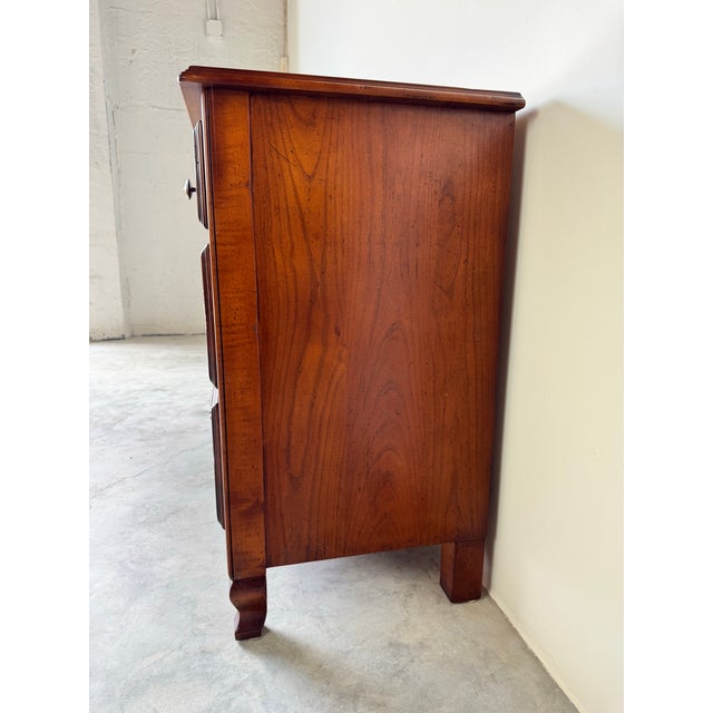 Wood Vintage Italian Solid Cherry Wood Seven Drawers Dresser For Sale - Image 7 of 12