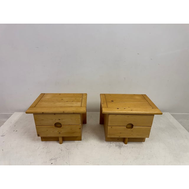 Brutalist Pine Bedside Tables, 1960s, Set of 2 For Sale - Image 16 of 18
