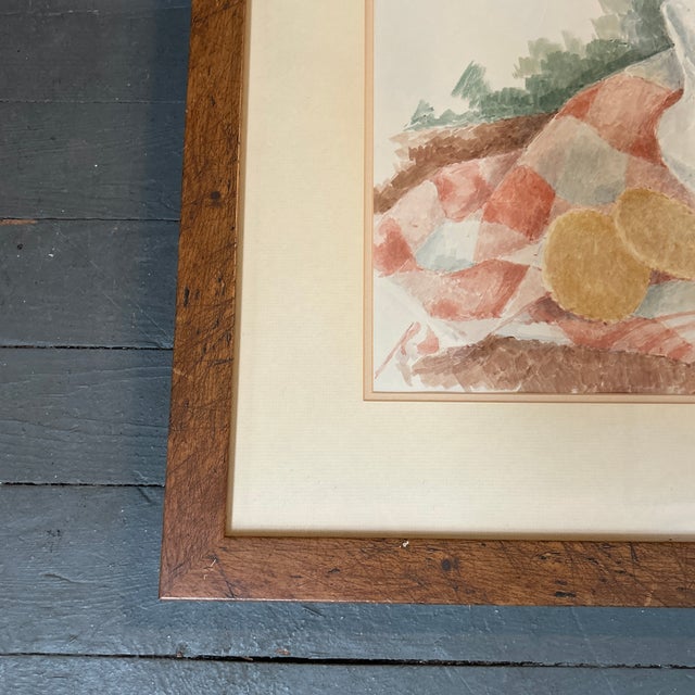 Impressionist 1950’s Impressionist Picnic Still Life Watercolor Painting For Sale - Image 3 of 5