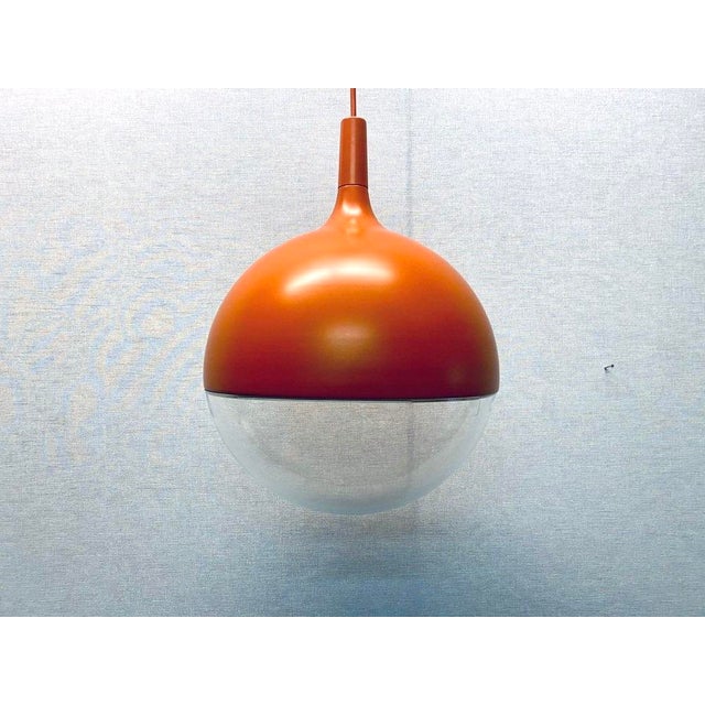 Vintage Space Age Orange Väster Pendant Light by Knut Hagberg for Ikea, Sweden, in Good conditions. Designed 1990 to 1999...