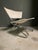 Impressive vintage Scandinavian Erik Magnussen Z Down folding chairs by Torben Orzkov in Denmark. Chrome tube frames and...