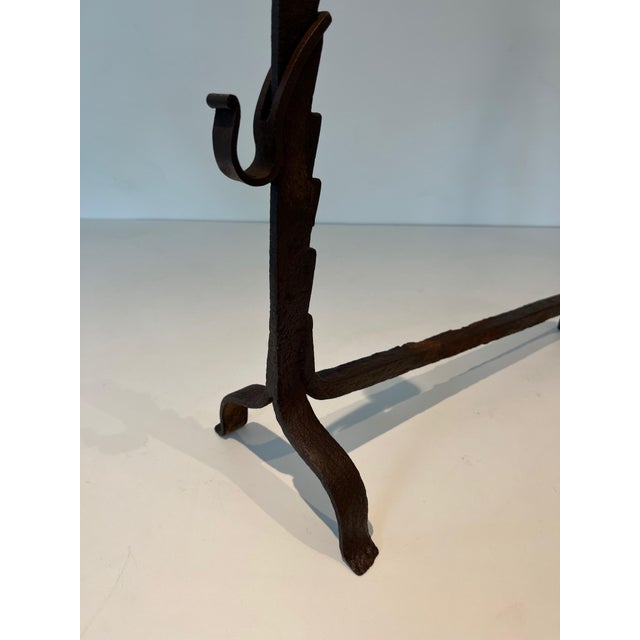 Early 1900s Wrought Iron Andirons - a Pair For Sale - Image 10 of 12
