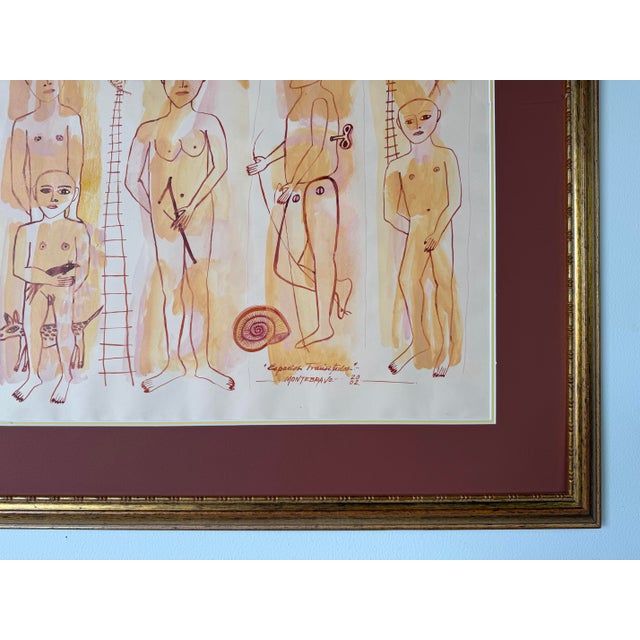 2002 José García Montebravo “Espacios Transitados” Acrylic & Ink on Paper Painting – Framed For Sale - Image 9 of 12
