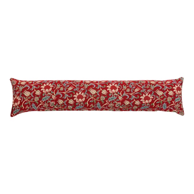 Evenlode Flowers Red Draught Excluder - 90x20 Cm (36"x9") For Sale