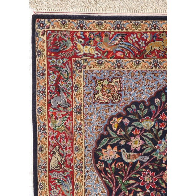 Vintage Hand-Knotted Persian Isfahan Rug 3'6" X 5'7" For Sale - Image 4 of 5