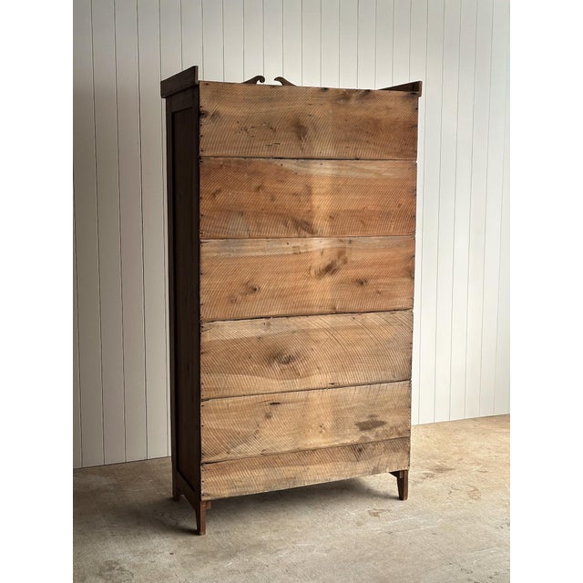 Antique Pine Cupboard Cabinet With Carved Crest For Sale - Image 18 of 18