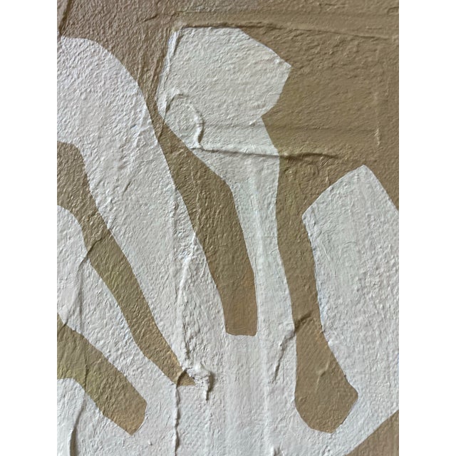 Contemporary abstract botanical painting on canvas. Framed in a gold locally made frame Unframed painting: 11" x 14"...