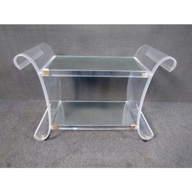 Unique Bar Cart in Lucite and Mirror For Sale - Image 4 of 13
