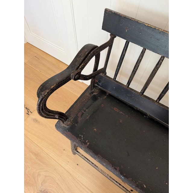 Early 19th Century Antique Spindle Back Railway Bench For Sale - Image 5 of 12