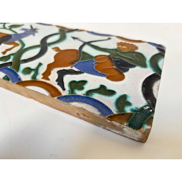 Ramos Rejano Seville Azulejo Hispano-Moresque Tile With Unicorn and Centaur For Sale - Image 9 of 12