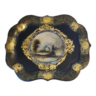 19th Century English Papier Mache Tray For Sale