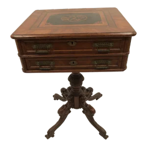 Antique Victorian Sewing Stand End Table
