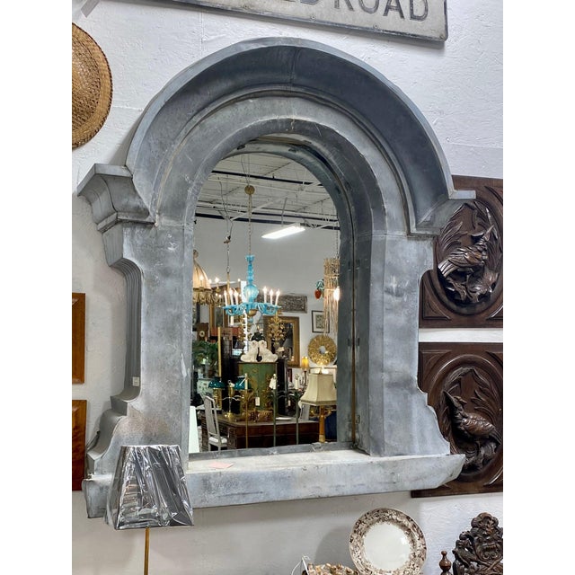 French Zinc Window with Mirror For Sale - Image 4 of 4