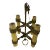 Vintage Gothic Style Medieval French 4 Light Gilt Iron Chandelier Fixture With Large Wax Candles For Sale
