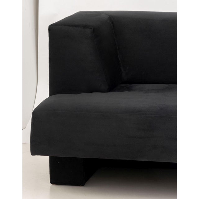 Mid-Century Modern Vladimir Kagan "Omnibus" Black Suede Upholstered Sofa For Sale - Image 3 of 10